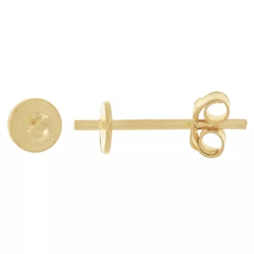 Ganchos pendientes semi-perforados 4 - 6 mm caña 0.8 mm - Plata 925 Dorado con oro fino x2