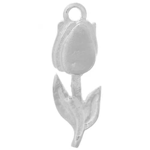 Dije flor de tulipán 20x7 mm - Plata 925 x1