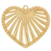 Dije de corazón calado con textura 19x21 mm - Dorado con oro fino x1