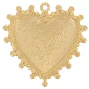 Dije corazón 19x18,5 mm con cuentas pequeñas - Dorado con oro fino x1