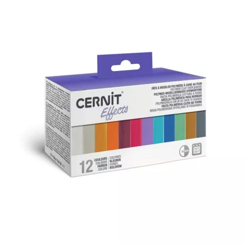 Surtido de 12 colores de pasta Cernit Effects x1