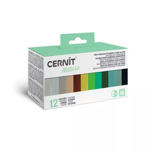 Surtido de 12 colores de pasta Cernit Nature x1