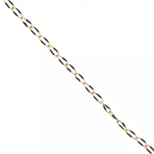 Cadena de malla de caballo y resina epoxi 3,8 mm - Acero inoxidable 201 Dorado - Negro x1m