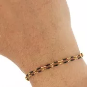 Cadena de malla de caballo y resina epoxi 3,8 mm - Acero inoxidable 201 Dorado - Negro x1m