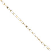 Eslabón de cadena de caballo y resina epoxi 3,8 mm - Acero inoxidable 201 Dorado - Blanco x1m