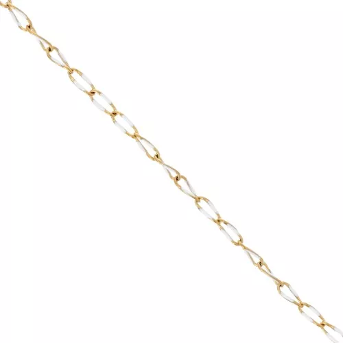 Eslabón de cadena de caballo y resina epoxi 3,8 mm - Acero inoxidable 201 Dorado - Blanco x1m