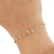 Eslabón de cadena de caballo y resina epoxi 3,8 mm - Acero inoxidable 201 Dorado - Blanco x1m