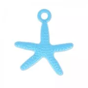 Dije teñida estrella de mar  18x20 mm Azul x1