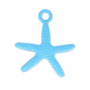 Dije teñida estrella de mar 18x20 mm Azul x1
