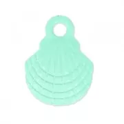 Dije teñida caracol  10x13 mm Green Turquoise x1