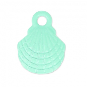Dije teñida caracol  10x13 mm Green Turquoise x1