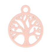 Dije teñida arbol  20x24 mm Pink Coral x1