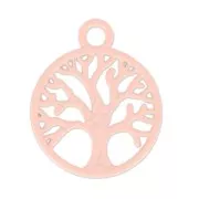 Dije teñida arbol  20x24 mm Pink Coral x1