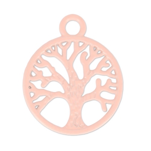 Dije teñida arbol  20x24 mm Pink Coral x1