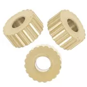 Cuentas arandala a rayas de 4 mm - Acero inoxidable 304L Dorado x6