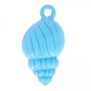 Dije teñida caracol  24x13 mm Azul x1