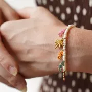 Dije de caballito de mar 12x6 mm con resina epoxi - Acero inoxidable 304L Dorado - Azul x1