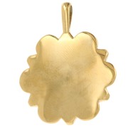 Colgante flor mandala 24 mm resina epoxi Acero inoxidable 304L Dorado - Azul x1