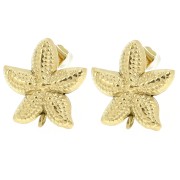 Ganchos pendientes Estrella de mar 18x16,5 mm - Acero inoxidable 304L Dorado x2|raw }}