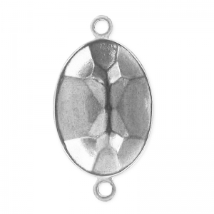 Engaste para pegar PureCrystal 4120 ovalado 14x10 mm rodiado 2 anillas x1