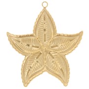 Colgantes estrella de mar 38x34 mm textura - Acero inoxidable 304L Dorado x2