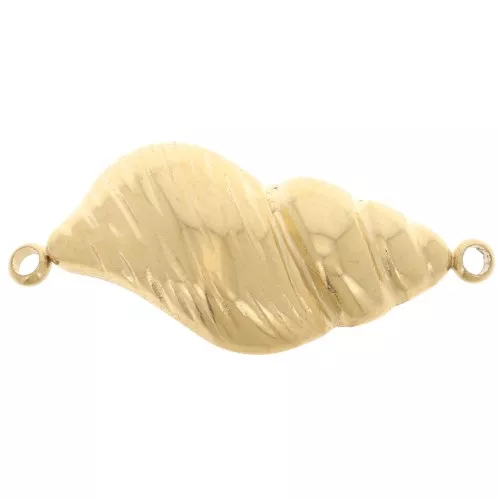 Entrepieza de concha 26x13 mm - Acero inoxidable 304L Dorado x1