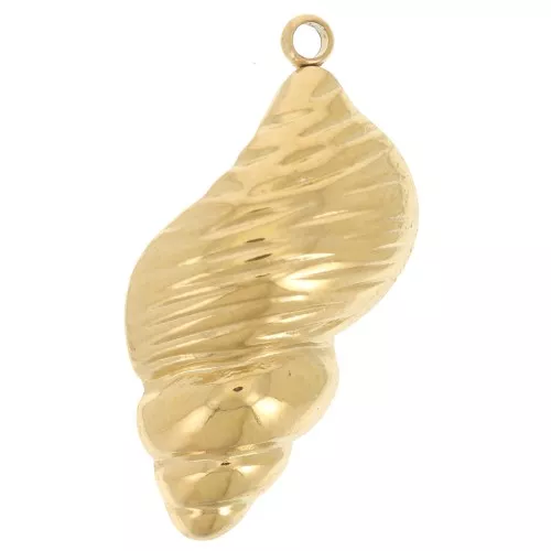 Colgante concha 24x12 mm - Acero inoxidable 304L Dorado x1