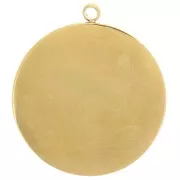 Colgante redondo de palmera de 20 mm con resina epoxi - Acero inoxidable 304L Dorado - Azul