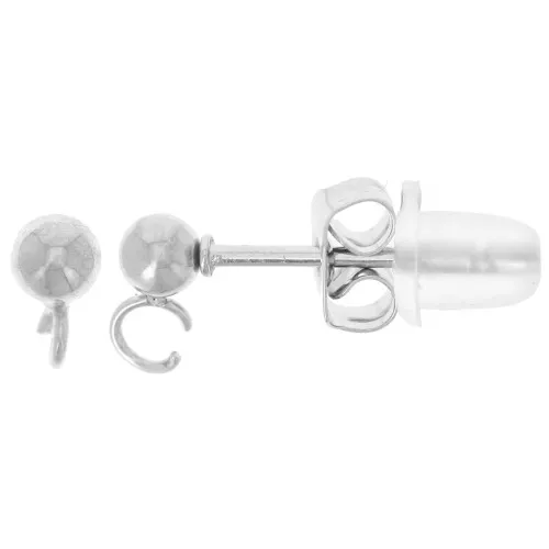 Ganchos pendientes de bola de 3 mm con anilla abierta - Acero inoxidable 304L x2