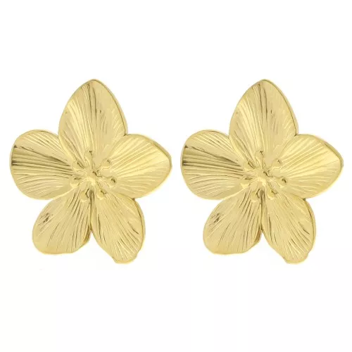 Pinzas en forma de flor de cerezo de 32 mm - Acero inoxidable 304L Dorado x2