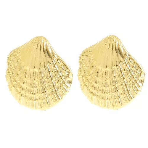 Clip de concha 30x32 mm - Acero inoxidable 304L Dorado x2