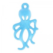 Dije pulpo tintado  30x17 mm Azul x1