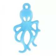 Dije pulpo tintado  30x17 mm Azul x1