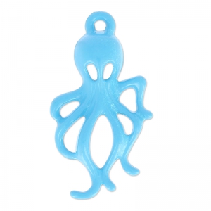 Dije pulpo tintado 30x17 mm Azul x1