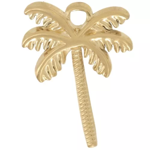 Dije de palmera 19x14 mm - Acero inoxidable 304L Dorado x1