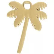 Dije de palmera 19x14 mm - Acero inoxidable 304L Dorado x1