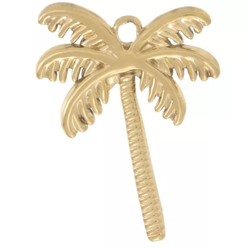 Colgante palmera 28x22 mm - Acero inoxidable 304L Dorado x1