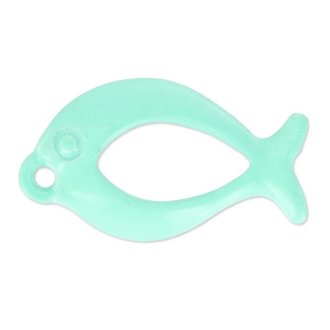 Dije teñida poisson 20x11 mm Green Turquoise x1