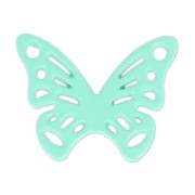 Separador mariposa tintado 2 agujeros 20x15 mm Green Turquoise x1