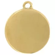 Dije estrella de mar redonda 14 mm resina epoxi - Acero inoxidable 304 Dorado - Blanco x1