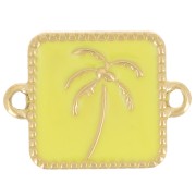 Entrepieza palmera cuadrada 16x12 mm resina epoxi - Acero inoxidable 304L Dorado - Amarillo|raw }}