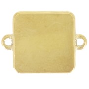 Entrepieza palmera cuadrada 16x12 mm resina epoxi - Acero inoxidable 304L Dorado - Azul real