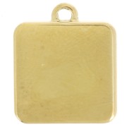 Dije palmera cuadrada 14x12 mm resina epoxi - Acero inoxidable 304L Dorado - Amarillo