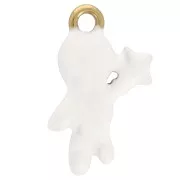 Dije astronauta 25x16 mm Resina epoxi Acero inoxidable 304L Dorado blanco x1