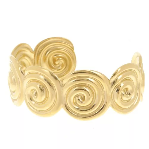 Pulsera brazalete ajustable 24x160 mm - Acero inoxidable 304L Dorado x1