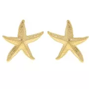 Estrella de mar 37x35 mm - Acero inoxidable 304L Dorado x2