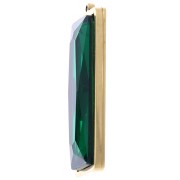 Colgantes rectangulares 35x13 mm con cabujón de vidrio - Acero inoxidable 304L Dorado - Verde x2