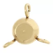 Entrepieza de 3 anillos 6 mm óxido de circonio Acero inoxidable 304L Dorado Cristal x1