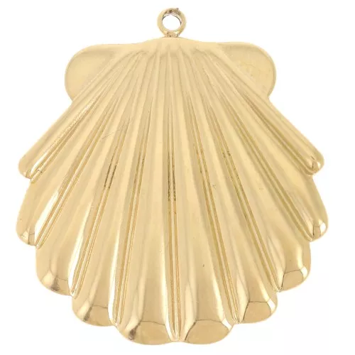 Colgante Concha 26.5x24.5 mm - Acero inoxidable 304L Dorado x1