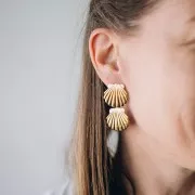 Colgante Concha 26.5x24.5 mm - Acero inoxidable 304L Dorado x1